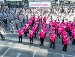 Peringati HKGB ke-73, Polrestabes Makassar Gelar Olahraga Bersama Bhayangkari