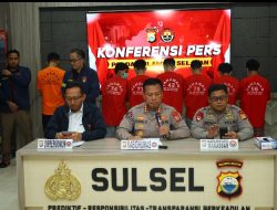 Polda Sulsel Gelar Press Release Penanganan Kasus Penembakan dan Pembakaran Rumah di Makassar