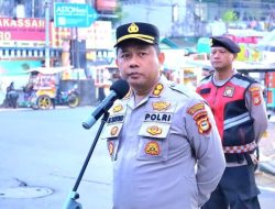 Wakapolrestabes Makassar Pimpin Apel Pengamanan Jalan Sehat PSI di Pantai Losari