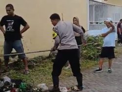Bhabinkamtibmas Polsek Rappocini Bersama Warga Gelar Kerja Bakti di Wilayah Binaan