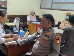 Anggota Polsek Tamalate Ikuti Pengecekan Kesehatan dari Puskesmas Maccini Sombala