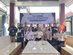 Hari Bakti Pemasyarakatan ke-62, Polsek Rappocini Kawal Tes Urine di Lapas