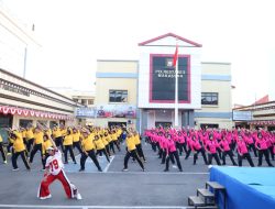Polrestabes Makassar Gelar Olahraga Bersama Dalam Rangka Menyambut HKGB ke- 74