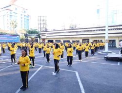 Polrestabes Makassar Gelar Senam Bersama, Tingkatkan Kebugaran dan Soliditas Personel