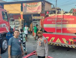 Polsek Tamalate Gerak Cepat Mendatangi TKP Kebakaran dua Rumah warga