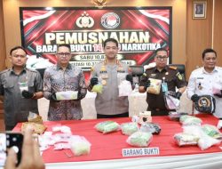 Polrestabes Makassar Musnahkan Barang Bukti Narkotika 10,8 Kg Sabu dan 10.317,5 Butir Ekstasi