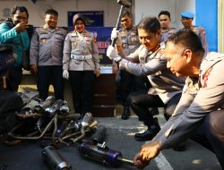 245 Knalpot Brong Disita Satlantas Polrestabes Makassar